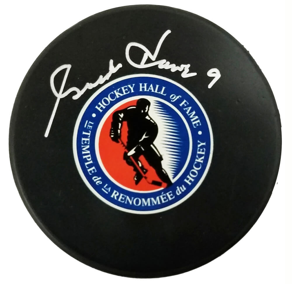 Gordie Howe Signed Hockey Hall of Fame Logo Hockey Puck - HOWPUC401 - Gordie Howe Signed Hockey Hall of Fame Logo Hockey Puck product image