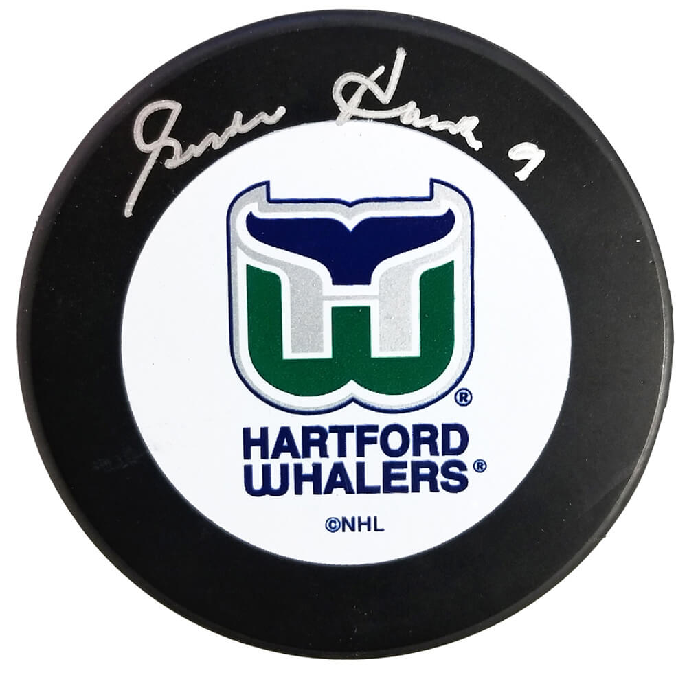 Gordie Howe Signed Hartford Whalers Logo Hockey Puck - HOWPUC403 - Gordie Howe Signed Hartford Whalers Logo Hockey Puck product image
