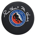 Gordie Howe Signed Hockey Hall of Fame Logo Hockey Puck w/Mr. Hockey - HOWPUC405 - Gordie Howe Signed Hockey Hall of Fame Logo Hockey Puck w/Mr. Hockey product image