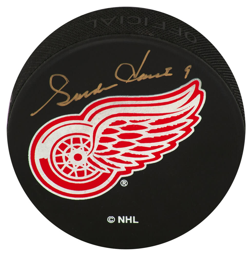 Gordie Howe Signed Red Wings Logo Hockey Puck - (JSA COA) - HOWPUC409 - Gordie Howe Signed Red Wings Logo Hockey Puck - (JSA COA) product image