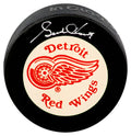 Gordie Howe Signed Red Wings Large Logo With White Background Hockey Puck (In Silver) - (JSA COA) - HOWPUC412 - Gordie Howe Signed Red Wings Large Logo With White Background Hockey Puck (In Silver) - (JSA COA) product image