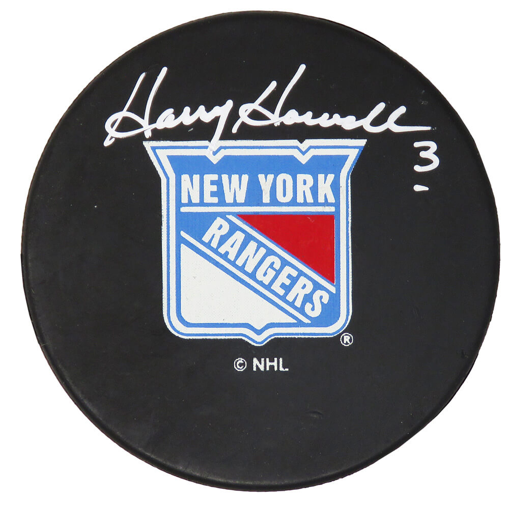 Harry Howell Signed New York Rangers Logo Hockey Puck - HOWPUC430 - Harry Howell Signed New York Rangers Logo Hockey Puck product image