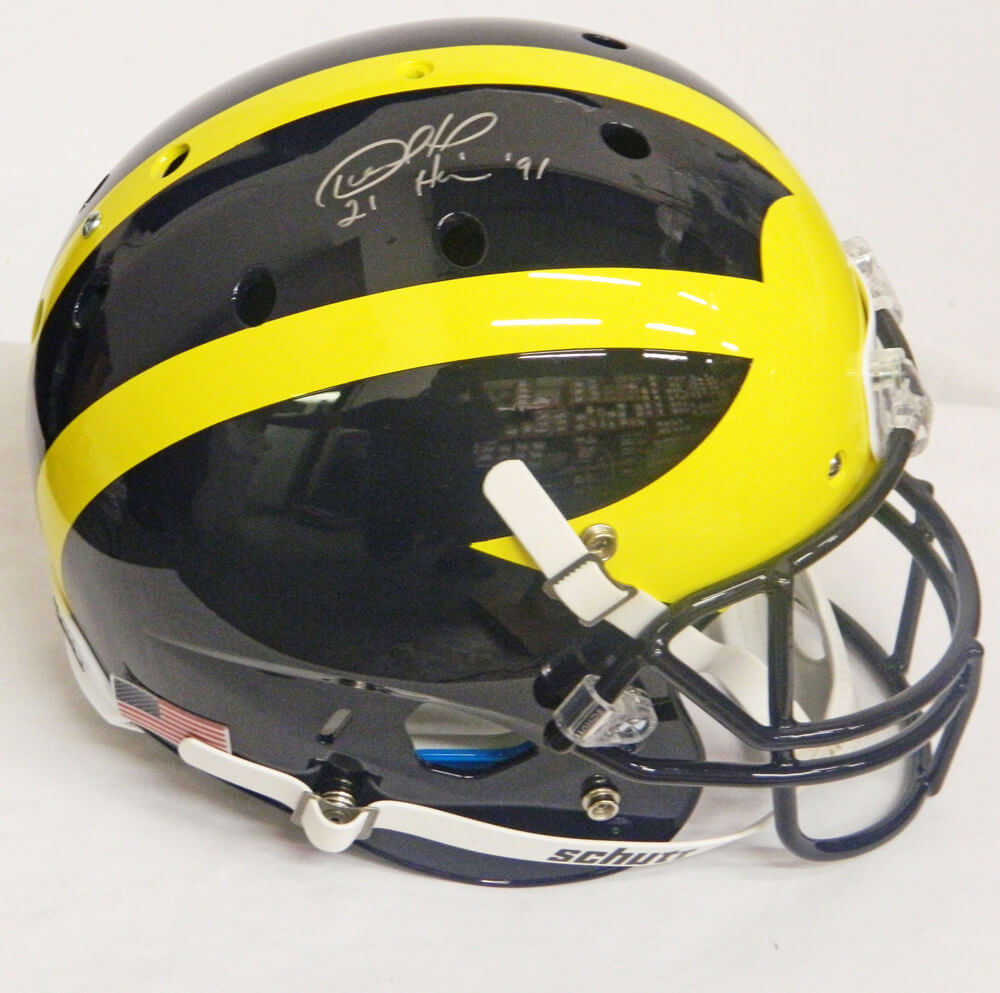 Desmond Howard Signed Michigan Wolverines Schutt Full Size Replica Helmet w/Heisman'91 - HOWREP302 - Desmond Howard Signed Michigan Wolverines Schutt Full Size Replica Helmet w/Heisman'91 product image