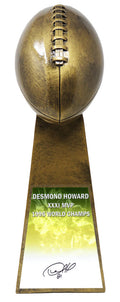 Desmond Howard Signed Football World Champion 15 Inch Replica Gold Trophy - HOWTRO301 - Desmond Howard Signed Football World Champion 15 Inch Replica Gold Trophy product image