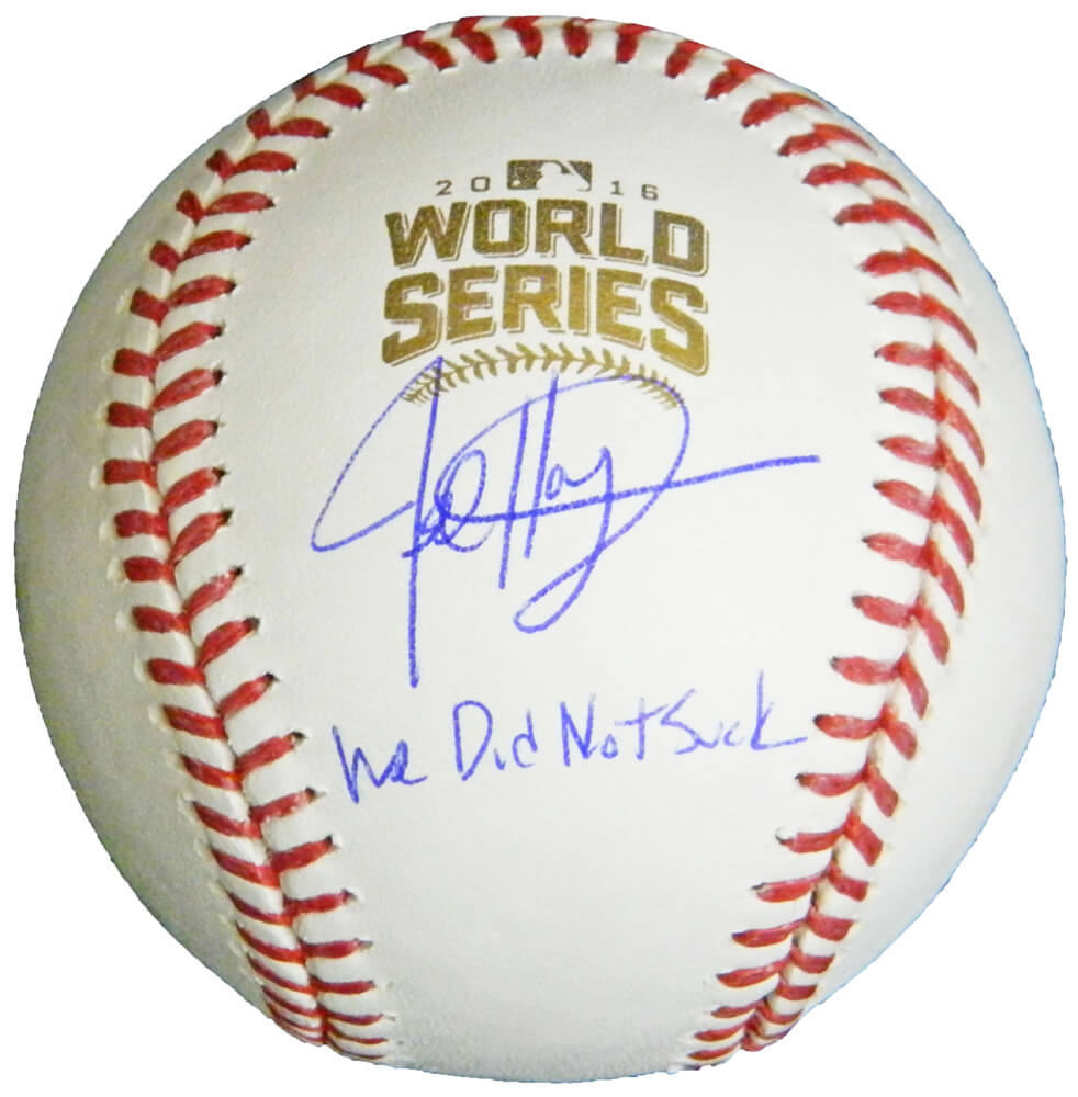 Jed Hoyer Signed Rawlings Official 2016 World Series Baseball w/We Did Not Suck - HOYBSB104 - Jed Hoyer Signed Rawlings Official 2016 World Series Baseball w/We Did Not Suck product image