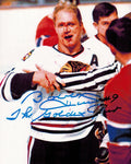 Bobby Hull Signed Blackhawks 'Blood' 8x10 Photo w/The Golden Jet - HUL08P402 - Bobby Hull Signed Blackhawks 'Blood' 8x10 Photo w/The Golden Jet product image