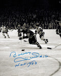 Bobby Hull Signed Blackhawks B&W 1961 Finals Action 8x10 Photo w/HOF 1983 - HUL08P404 - Bobby Hull Signed Blackhawks B&W 1961 Finals Action 8x10 Photo w/HOF 1983 product image