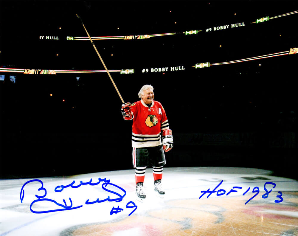 Bobby Hull Signed Blackhawks On Center Ice 8x10 Photo w/HOF 1983 - HUL08P413 - Bobby Hull Signed Blackhawks On Center Ice 8x10 Photo w/HOF 1983 product image