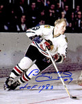 Bobby Hull Signed Chicago Blackhawks Color Action With Puck 8x10 Photo w/HOF 1983 - HUL08P416 - Bobby Hull Signed Chicago Blackhawks Color Action With Puck 8x10 Photo w/HOF 1983 product image