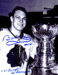 Bobby Hull Signed Chicago Blackhawks B&W With Stanley Cup 8x10 Photo w/61 Cup Champs - HUL08P430 - Bobby Hull Signed Chicago Blackhawks B&W With Stanley Cup 8x10 Photo w/61 Cup Champs product image
