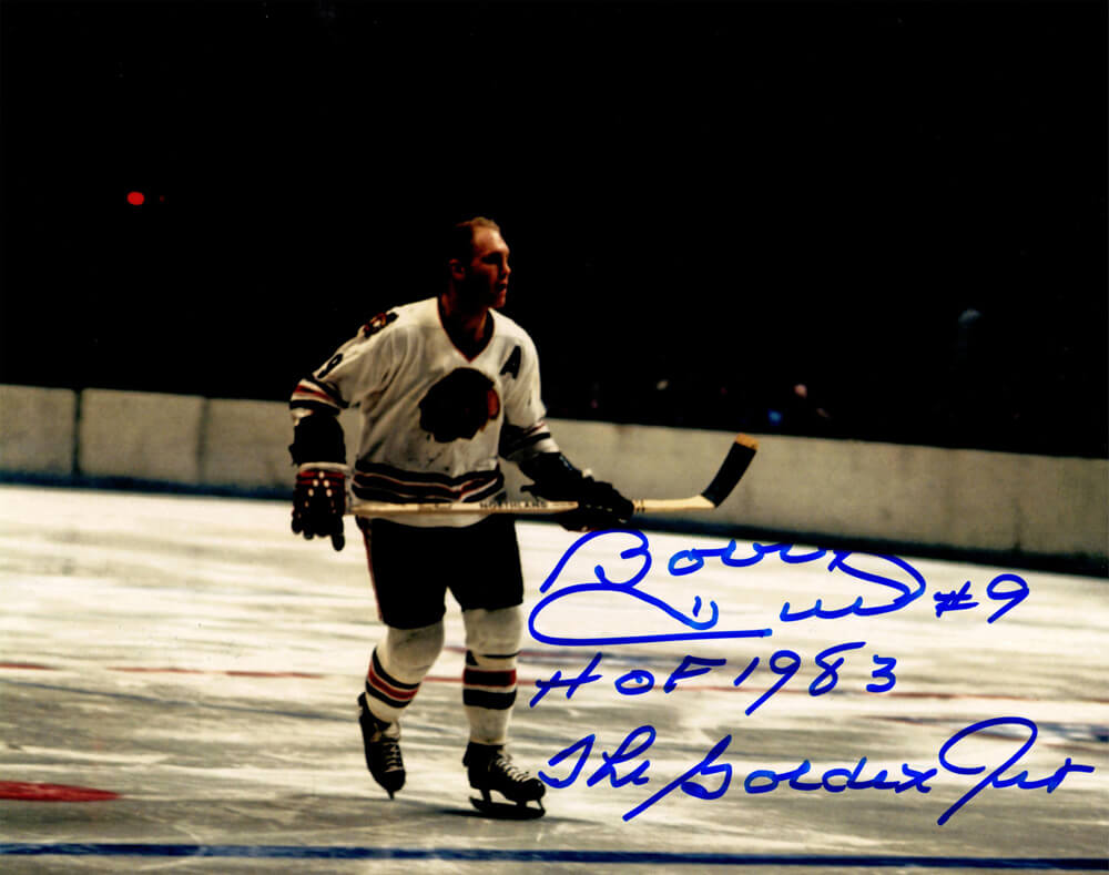 Bobby Hull Signed Chicago Blackhawks 8x10 Photo w/HOF 1983, The Golden Jet - HUL08P431 - Bobby Hull Signed Chicago Blackhawks 8x10 Photo w/HOF 1983, The Golden Jet product image