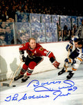 Bobby Hull Signed Blackhawks Action vs Blues 8x10 Photo w/The Golden Jet - HUL08P433 - Bobby Hull Signed Blackhawks Action vs Blues 8x10 Photo w/The Golden Jet product image