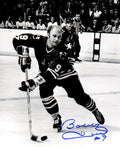 Bobby Hull Signed Chicago Blackhawks B&W With Puck 8x10 Photo - HUL08P443 - Bobby Hull Signed Chicago Blackhawks B&W With Puck 8x10 Photo product image