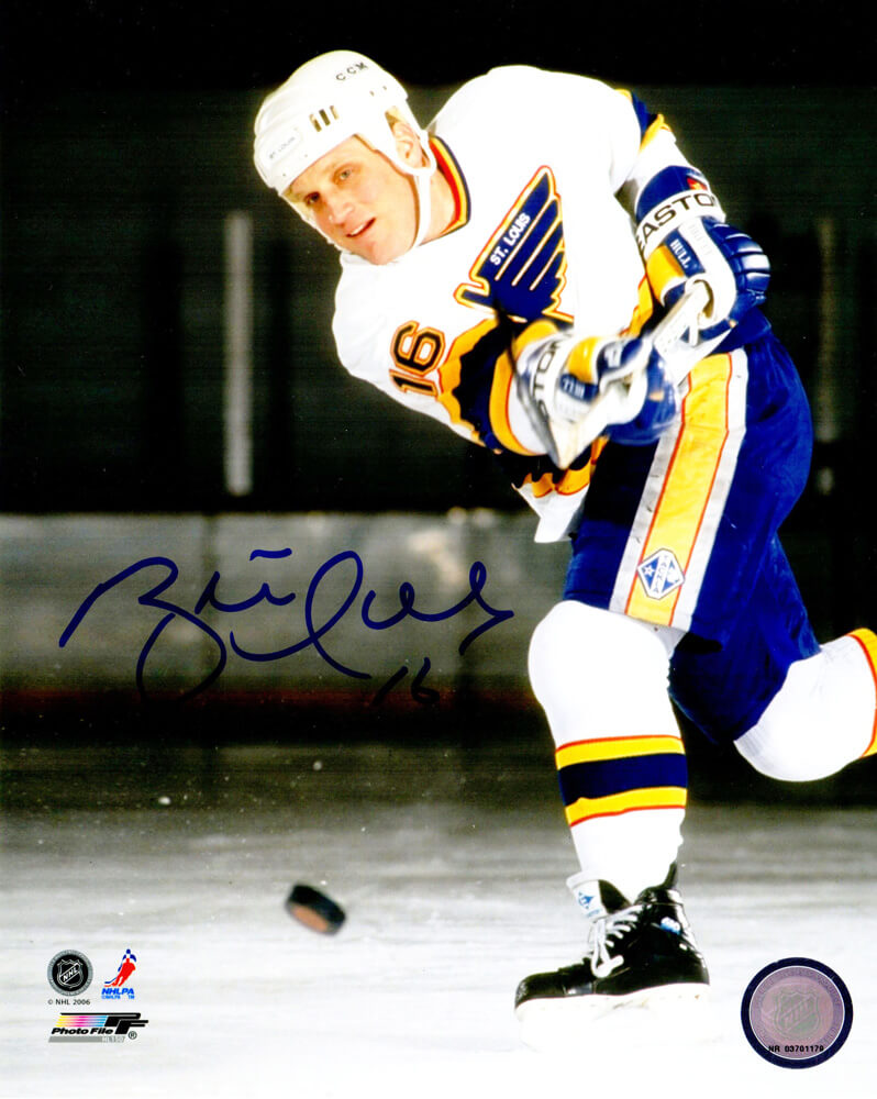 Brett Hull Signed St Louis Blues Slap Shot 8x10 Photo - HUL08P475 - Brett Hull Signed St Louis Blues Slap Shot 8x10 Photo product image