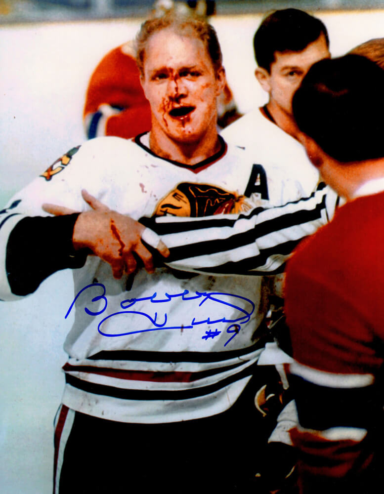 Bobby Hull Signed Chicago Blackhawks 'Blood' 11x14 Photo - HUL11P403 - Bobby Hull Signed Chicago Blackhawks 'Blood' 11x14 Photo product image