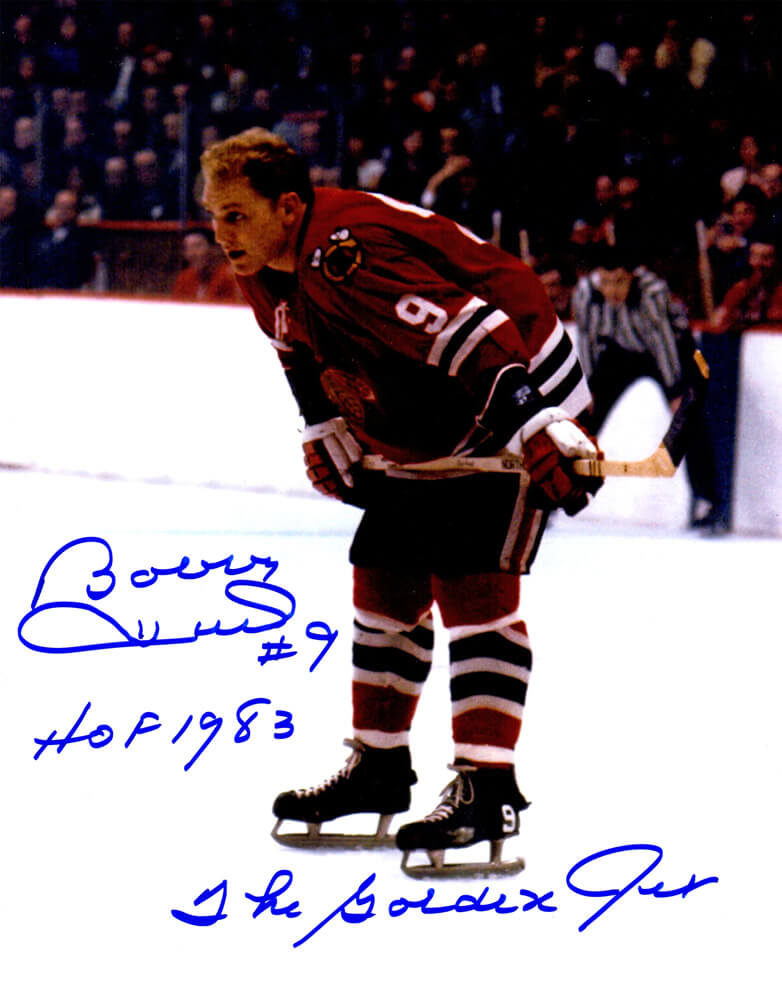 Bobby Hull Signed Chicago Blackhawks 11x14 Photo w/HOF 1983, The Golden Jet - HUL11P412 - Bobby Hull Signed Chicago Blackhawks 11x14 Photo w/HOF 1983, The Golden Jet product image