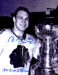 Bobby Hull Signed Chicago Blackhawks B&W With Stanley Cup 11x14 Photo w/61 Cup Champs - HUL11P417 - Bobby Hull Signed Chicago Blackhawks B&W With Stanley Cup 11x14 Photo w/61 Cup Champs product image