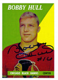 Bobby Hull Signed Blackhawks 1958-59 Rookie Re-print Card #66 With Rookie Number - HULCAR403 - Bobby Hull Signed Blackhawks 1958-59 Rookie Re-print Card #66 With Rookie Number product image