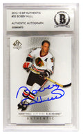Bobby Hull Signed Chicago Blackhawks 2012-13 SP Authentic Hockey Trading Card #55 - (Beckett Encapsulated) - HULCAR412 - Bobby Hull Signed Chicago Blackhawks 2012-13 SP Authentic Hockey Trading Card #55 - (Beckett Encapsulated) product image