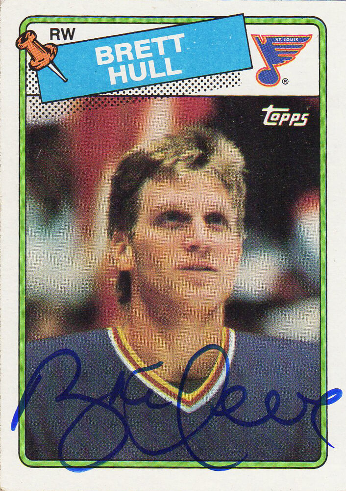 Brett Hull Signed St Louis Blues 1988 Topps Rookie Hockey Card #66 - HULCAR477 - Brett Hull Signed St Louis Blues 1988 Topps Rookie Hockey Card #66 product image
