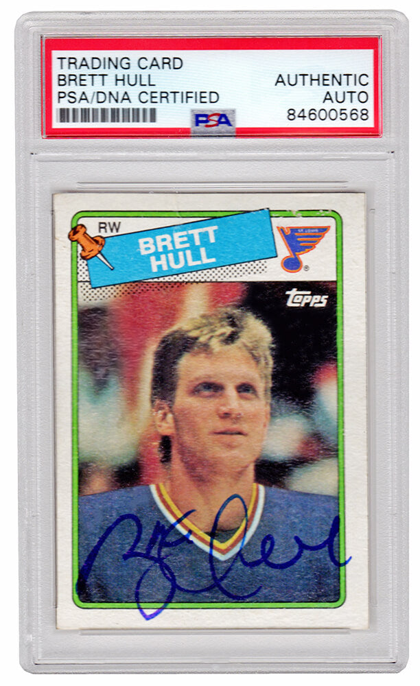 Brett Hull Signed St Louis Blues 1988 Topps Hockey Rookie Trading Card #66 - (PSA/DNA Encapsulated) - HULCAR479 - Brett Hull Signed St Louis Blues 1988 Topps Hockey Rookie Trading Card #66 - (PSA/DNA Encapsulated) product image