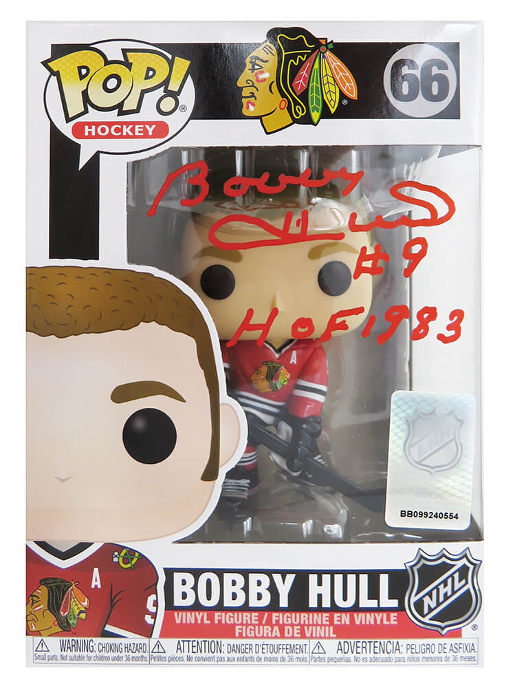 Bobby Hull Signed Chicago Blackhawks NHL Legends Funko Pop Doll #66 w/HOF 1983 - HULFUN400 - Bobby Hull Signed Chicago Blackhawks NHL Legends Funko Pop Doll #66 w/HOF 1983 product image