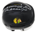 Bobby Hull Signed Blackhawks Black Hockey Mini Helmet w/The Golden Jet - HULMIN402 - Bobby Hull Signed Blackhawks Black Hockey Mini Helmet w/The Golden Jet product image