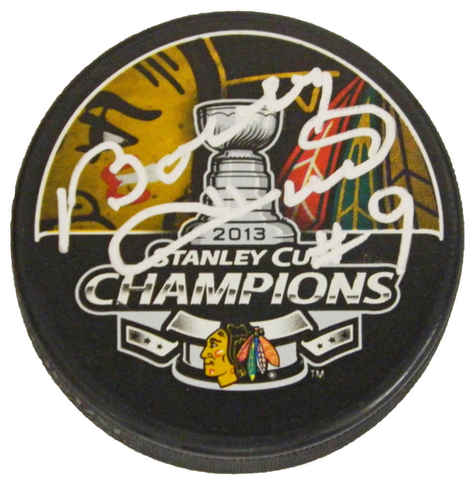 Bobby Hull Signed Chicago Blackhawks 2013 Stanley Cup Champions Logo Hockey Puck - HULPUC405 - Bobby Hull Signed Chicago Blackhawks 2013 Stanley Cup Champions Logo Hockey Puck product image