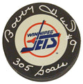 Bobby Hull Signed Winnipeg Jets Logo Hockey Puck w/305 Goals - HULPUC406 - Bobby Hull Signed Winnipeg Jets Logo Hockey Puck w/305 Goals product image