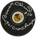 Bobby Hull Signed Blackhawks Logo Hockey Puck w/1961 Cup Champs - HULPUC409 - Bobby Hull Signed Blackhawks Logo Hockey Puck w/1961 Cup Champs product image