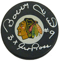 Bobby Hull Signed Blackhawks Logo Hockey Puck w/3x Art Ross - HULPUC427 - Bobby Hull Signed Blackhawks Logo Hockey Puck w/3x Art Ross product image