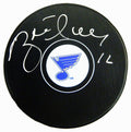 Brett Hull Signed St Louis Blues Logo Hockey Puck - HULPUC475 - Brett Hull Signed St Louis Blues Logo Hockey Puck product image