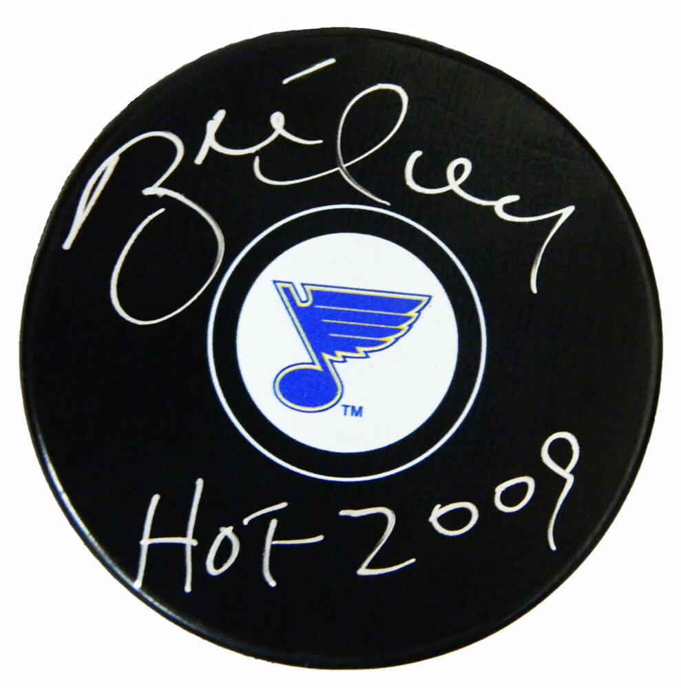 Brett Hull Signed St Louis Blue Logo Hockey Puck w/HOF'2009 - HULPUC477 - Brett Hull Signed St Louis Blue Logo Hockey Puck w/HOF'2009 product image