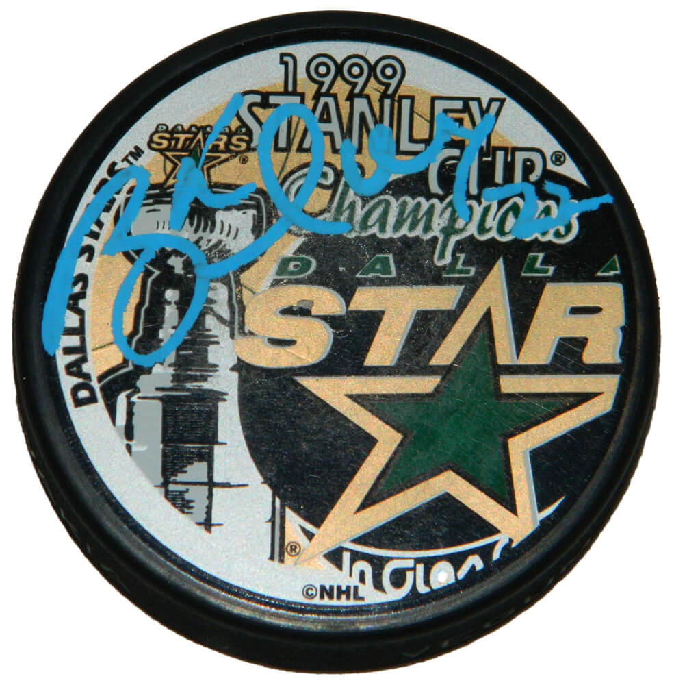 Brett Hull Signed Dallas Stars 1999 Stanley Cup Champs Logo Hockey Puck - HULPUC484 - Brett Hull Signed Dallas Stars 1999 Stanley Cup Champs Logo Hockey Puck product image
