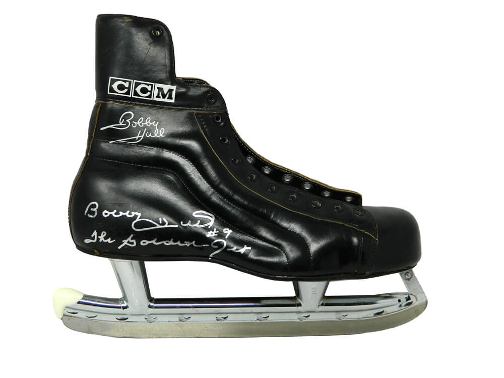 Bobby Hull Signed Bobby Hull Golden Jet Ice Skate w/The Golden Jet - HULSKA401 - Bobby Hull Signed Bobby Hull Golden Jet Ice Skate w/The Golden Jet product image