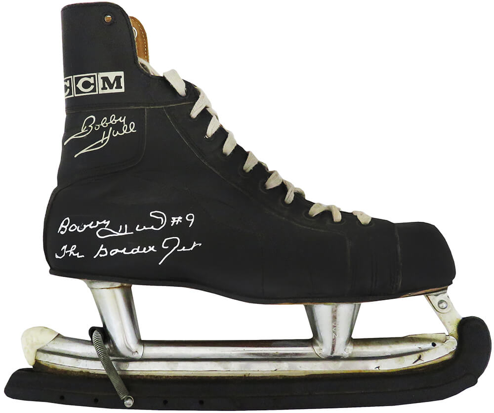 Bobby Hull Signed Bobby Hull Golden Jet Black Ice Skate w/The Golden Jet - HULSKA402 - Bobby Hull Signed Bobby Hull Golden Jet Black Ice Skate w/The Golden Jet product image