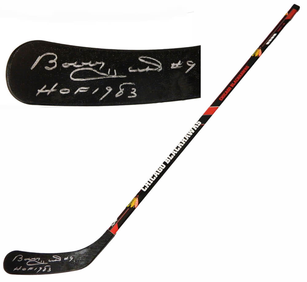 Bobby Hull Signed Chicago Blackhawks Logo 48 Inch Full Size Hockey Stick w/HOF 1983 - HULSTK402 - Bobby Hull Signed Chicago Blackhawks Logo 48 Inch Full Size Hockey Stick w/HOF 1983 product image