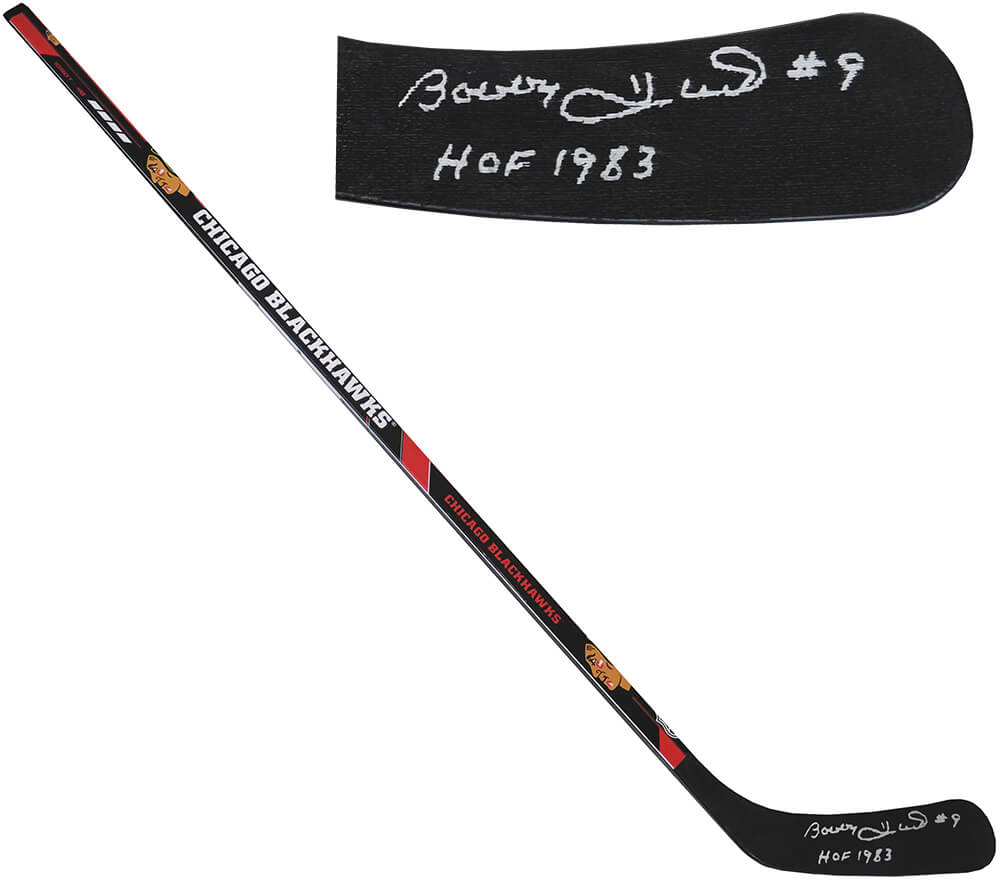 Bobby Hull Signed Chicago Blackhawks Franklin 48 Inch Full Size Hockey Stick w/HOF 1983 - HULSTK405 - Bobby Hull Signed Chicago Blackhawks Franklin 48 Inch Full Size Hockey Stick w/HOF 1983 product image
