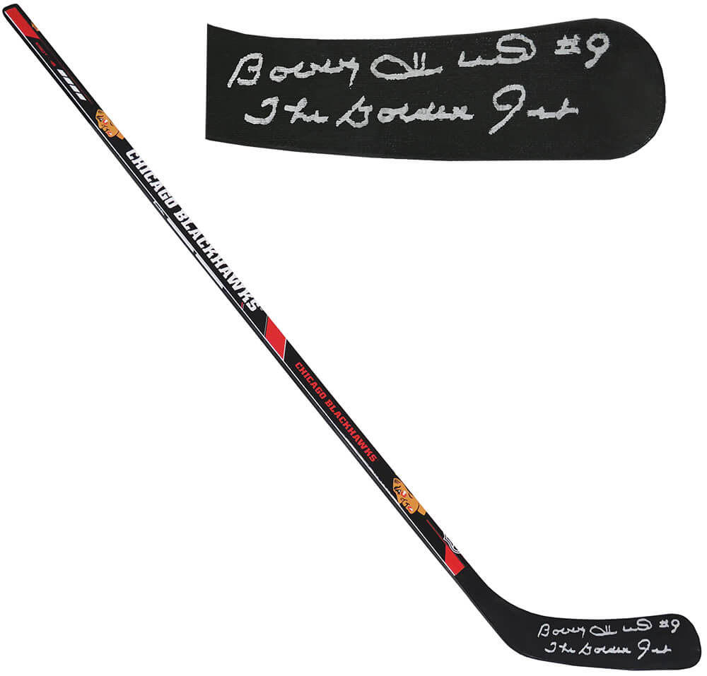 Bobby Hull Signed Chicago Blackhawks Franklin 48 Inch Full Size Hockey Stick w/The Golden Jet - HULSTK406 - Bobby Hull Signed Chicago Blackhawks Franklin 48 Inch Full Size Hockey Stick w/The Golden Jet product image