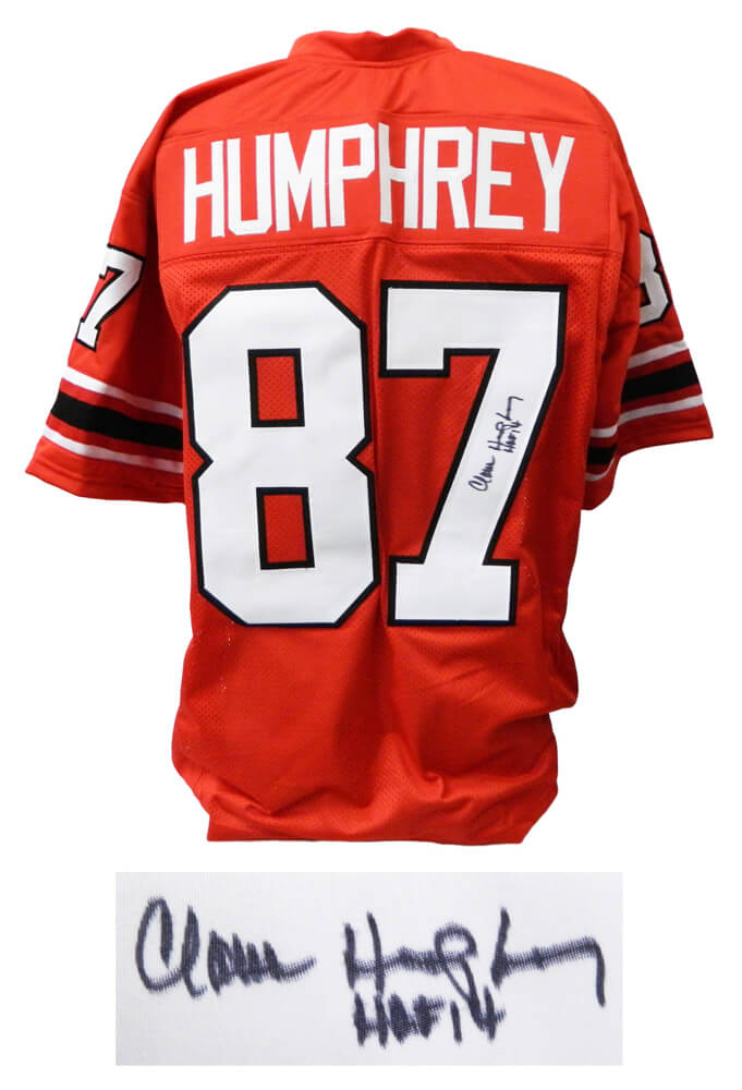 Claude Humphrey Signed Red Throwback Custom Football Jersey w/HOF'14 - HUMJRY300 - Claude Humphrey Signed Red Throwback Custom Football Jersey w/HOF'14 product image