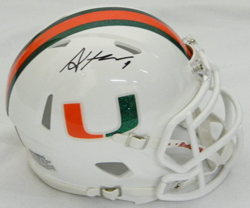 Allen Hurns Signed Miami Hurricanes Riddell Speed Mini Helmet - HURMIN301 - Allen Hurns Signed Miami Hurricanes Riddell Speed Mini Helmet product image