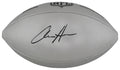 Aidan Hutchinson Signed Wilson Duke Silver Metallic NFL Full Size Replica Football - HUTFTB301 - Aidan Hutchinson Signed Wilson Duke Silver Metallic NFL Full Size Replica Football product image