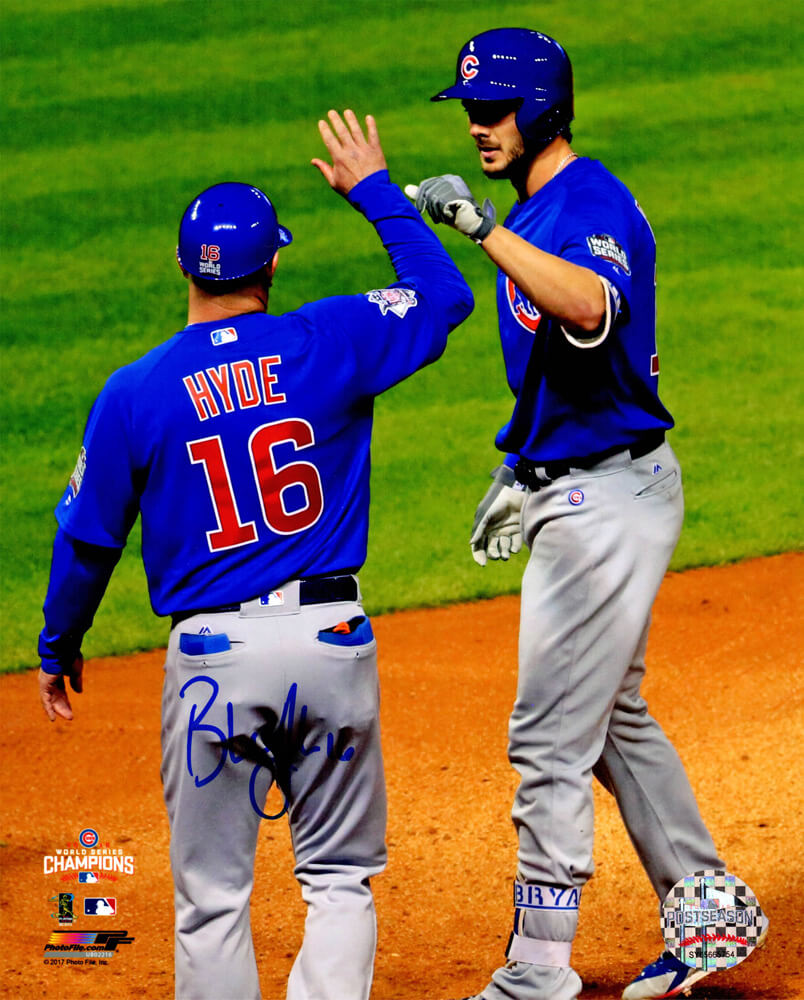 Brandon Hyde Signed Chicago Cubs 2016 World Series 1st Base Coach With Kris Bryant 8x10 Photo - HYD08P100 - Brandon Hyde Signed Chicago Cubs 2016 World Series 1st Base Coach With Kris Bryant 8x10 Photo product image