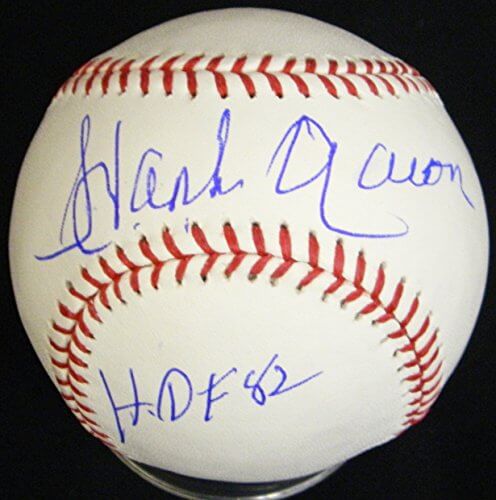 Hank Aaron Signed Rawlings Official MLB Baseball w/HOF 82 - AARBSB101 - Hank Aaron Signed Rawlings Official MLB Baseball w/HOF 82 product image