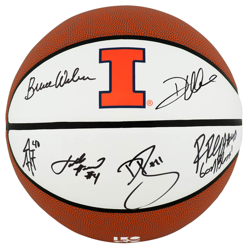 2005 Illinois Fighting Illini Team Signed Illinois Logo Brands Basketball w/6-Signatures - ILLBSK201 - 2005 Illinois Fighting Illini Team Signed Illinois Logo Brands Basketball w/6-Signatures product image