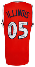 2005 Illinois Fighting Illini Team Signed Orange Custom Basketball Jersey w/6 Signatures - ILLJRY200 - 2005 Illinois Fighting Illini Team Signed Orange Custom Basketball Jersey w/6 Signatures product image