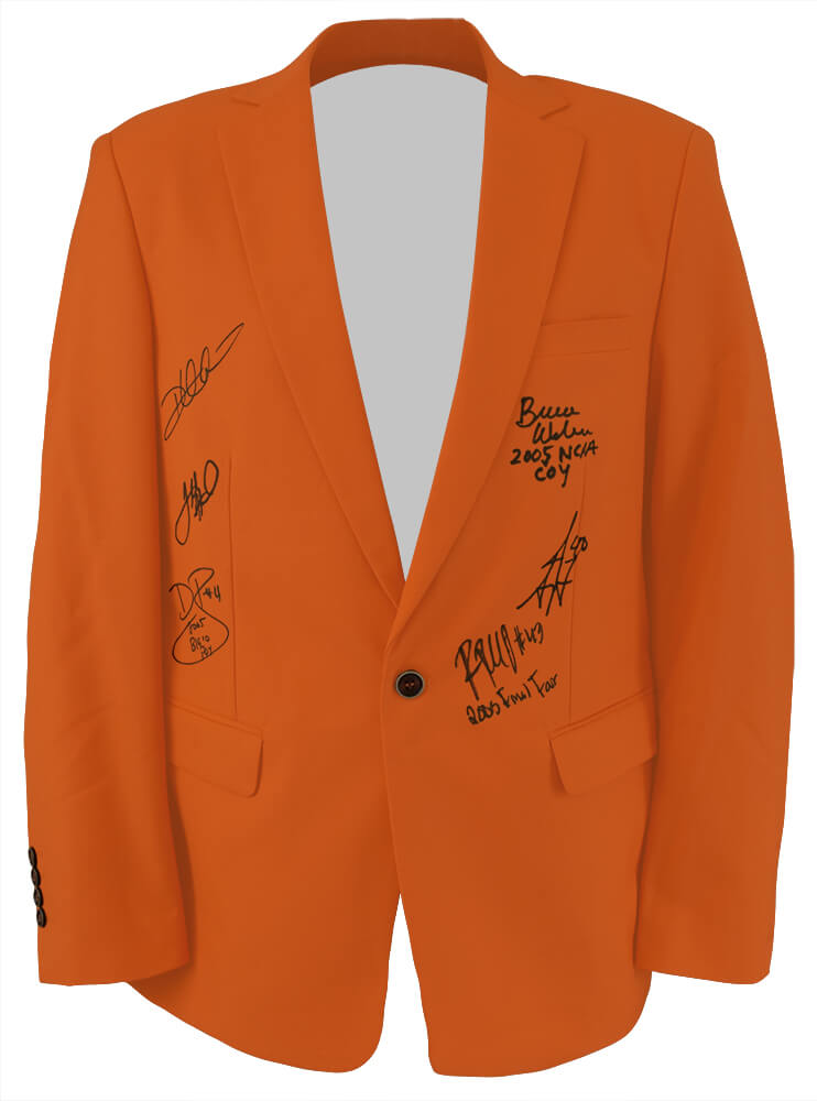 2005 Illinois Fighting Illini Team Signed Orange Blazer Sport Coat Jacket w/6 Signatures, 3 Inscriptions - ILLJRY201 - 2005 Illinois Fighting Illini Team Signed Orange Blazer Sport Coat Jacket w/6 Signatures, 3 Inscriptions product image