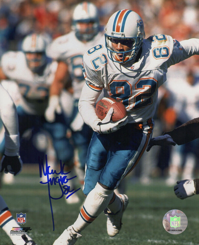 Mark Ingram Signed Miami Dolphins White Jersey Action 8x10 Photo - ING08P311 - Mark Ingram Signed Miami Dolphins White Jersey Action 8x10 Photo product image