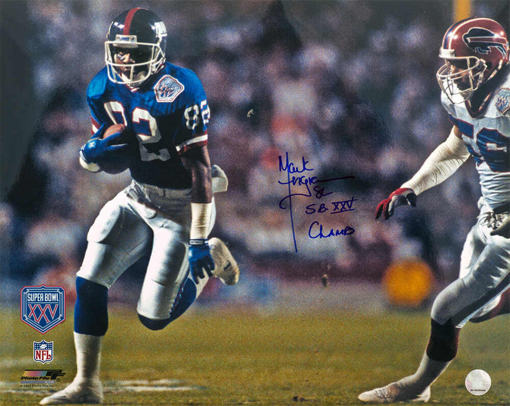 Mark Ingram Signed New York Giants Super Bowl XXV Blue Jersey Action 16x20 Photo w/SB XXV Champs - ING16P310 - Mark Ingram Signed New York Giants Super Bowl XXV Blue Jersey Action 16x20 Photo w/SB XXV Champs product image