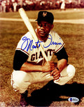 Monte Irvin Signed Giants Pose 8x10 Photo (Beckett) - IRV08P103 - Monte Irvin Signed Giants Pose 8x10 Photo (Beckett) product image